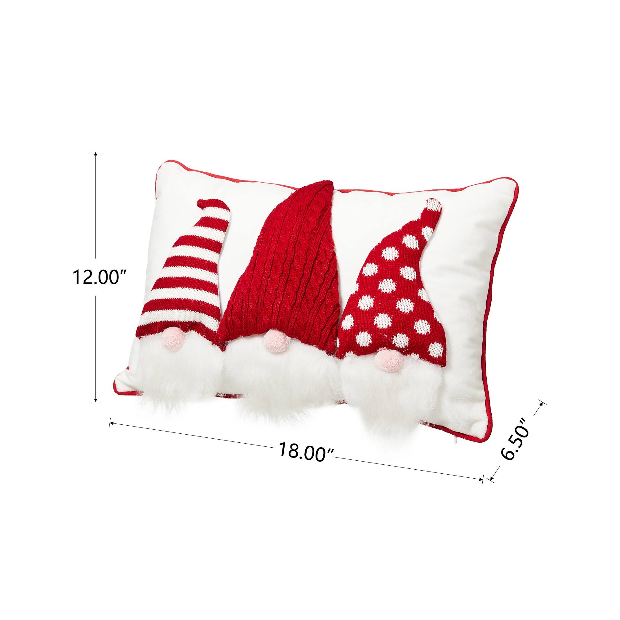 Glitzhome® 3D Heavy Cotton Knitted Gnome Throw Pillow